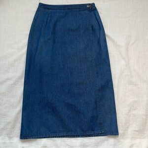 Vintage Tradition wrap Blue Denim Pencil Skirt